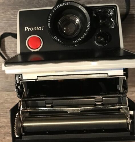 Polaroid Pronto! B Black Land Instant Camera With Manual Flash Bars Photography Item image 11