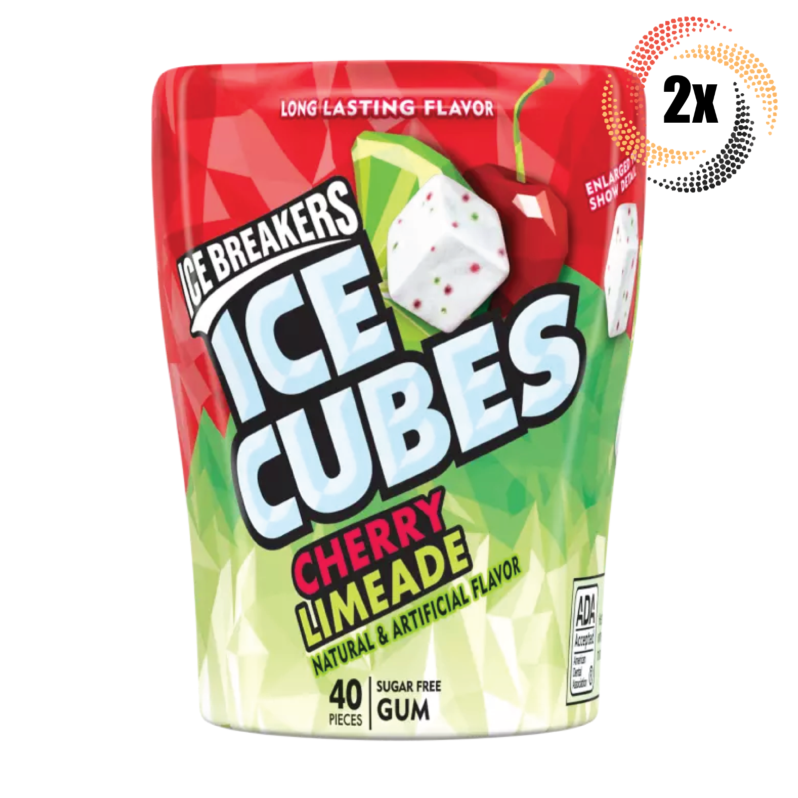 1x Bottle Ice Breakers Cherry Limeade Flavor Ice Cubes | 40 Pieces Per B... - $10.96