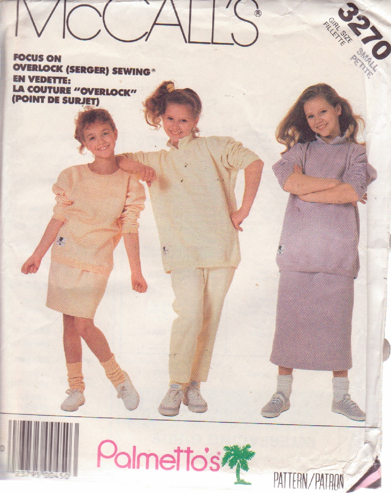 McCALL&#39;S PATTERN 3270 SMALL 7 GIRL&#39;S TOP, SKIRT, PANTS &amp; TRANSFER SIZE U... - $3.00