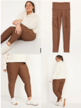 Old Navy Women&#39;s High-Rise PowerSoft 7/8 Cargo Leggings 4X Brown NWT - $15.99