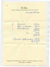 The Palace East 59th St New York City 1976 Restaurant Receipt and Envelope  - $17.82