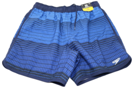 Speedo Men&#39;s 16&quot; Outseam Comfort Stretch Swim Shorts Blue Black Size Small NWT - £14.84 GBP