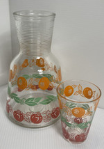 Vintage Hazel-Atlas Glass Tomato and Orange Juice Carafe 7.5” With Glass - £11.26 GBP