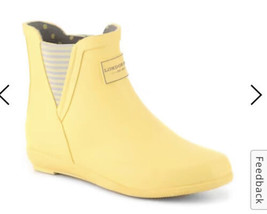 London fog NIB Piccadilly yellow rubber ankle slip on rain boots women’s... - £27.63 GBP