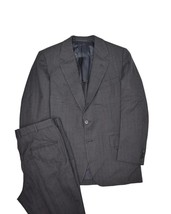 Hickey Freeman Suit Mens 41S Grey Striped Jacket &amp; Pants Bespoke Wool 34x29 - £105.67 GBP