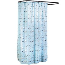 School of Fish Fabric Shower Curtain Blue White Retro Summer Bath Polyes... - $22.43