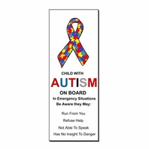 Autistic Child On Board With Autism Safety Awareness Decal Sticker Warning 6&quot; - £3.12 GBP