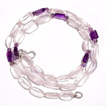 Natural Crystal Amethyst Gemstone Mix Shape Smooth Beads Necklace 17&quot; UB-2909 - £7.68 GBP
