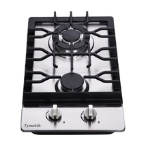 Gas Cooktop 12 Inch, 2 Burners Gas Stovetop Built-In Stainless Steel Gas... - £152.47 GBP