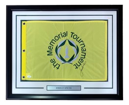 Jordan Spieth Signé Encadré The Memorial Tournoi Golf Drapeau JSA - £266.03 GBP