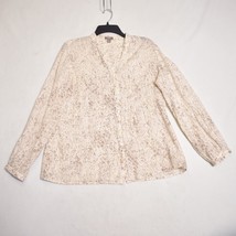 J. Jill Womens Long Sleeve Pleated Front Floral Button Down Top Blouse Size M - £18.89 GBP