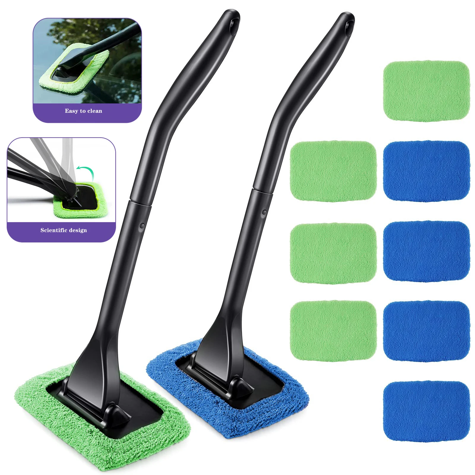 3pcs Car Window Cleaner Brush Kit Windshield Wiper Microfiber Wiper Cleaner - £8.20 GBP