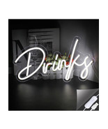 Drinks Neon Sign Led Neon Light White Letter Neon Signs Cool Drinks Sign... - $376.14 MXN