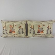 Thanksgiving Gnome Pillow Set Pumpkin Embroidered Beaded Cottage Core Farmhouse - £15.73 GBP