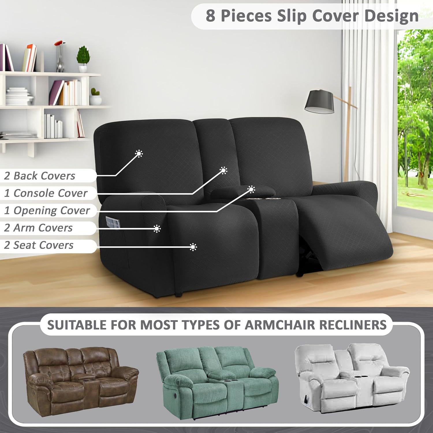 Recliner Piece Slipcover For Chair Couch Covers For Cushion Couch
