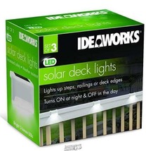 IdeaWorks Automatic Solar Deck Lights, Wireless Path Lighting - Set of 3, White - £13.66 GBP