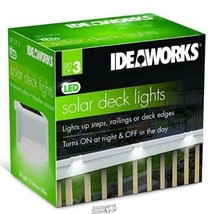 IdeaWorks Automatic Solar Deck Lights, Wireless Path Lighting - Set of 3... - £13.69 GBP