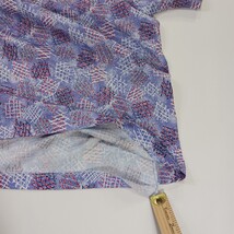 VTG Gilda Of California Women's Purple 1/4 Button Geometric Print Blouse Size 38 image 3