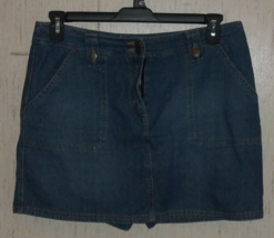 Excellent Womens New York &amp; Company Ny J EAN S Distressed Blue J EAN Skort Size 8 - £20.14 GBP