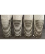 Vintage Plaid Juice Glass FOUR Glasses Set Black White - $7.92