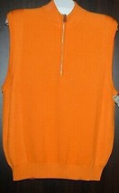 Jack  Spicklaus Orange Men&#39;s Silk Cotton Sweater Vest Size US L  NEW - £50.95 GBP
