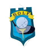 Vintage Golf Double Sided Outdoor Yard Flag Length 46&quot; Width 30 &quot; Yellow... - $23.03