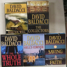 David Baldacci Hardcover Collectors Saving Faith Hell&#39;s Corner Whole Truth X5 - £19.45 GBP