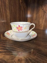 Vintage Phoenix Teacup And Saucer Pink Flower Bone China England - £15.69 GBP