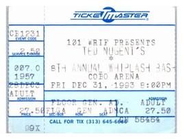 Ted Nugent Concert Ticket Stub December 31 1993 Detroit Michigan - £19.38 GBP