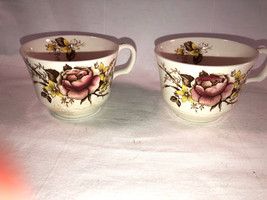 2 English Rose Royal Tudor Ware Tea Cups - £11.79 GBP