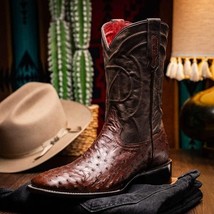 ALABAMA Genuine Ostrich Skin Cowboy Boot from the Western Collection Tabac image 4