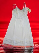 Vintage 1980s Adonna White Floral Lace Full Slip Womens Size 36 - £31.14 GBP