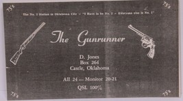Vintage CB Ham radio Amateur Card The Gunrunner Castle Oklahoma - £3.86 GBP