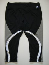 FILA Sport XL Black Gray White Compression Pant Yoga Workout Gym Fitness Cropped - £6.73 GBP