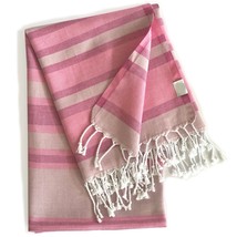 Shades of Pink Striped Design Turkish Beach Blanket - £38.10 GBP