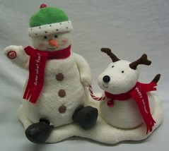 Hallmark Jingle Pals 2004 Animated Snowman W/ Dog Plush Display Jingle Bells - £31.65 GBP