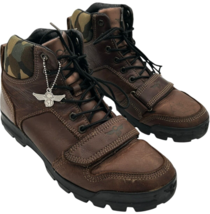 Creative Recreation Men&#39;s Dio Mid Leather Lace-up Chocolate Camo Boot si... - $251.24 MXN