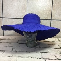 Magid Hat Womens One Size Deep Blue Floppy Sun Cap Extra Wide Brim Flaw - $15.84