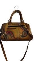 Anuschka Women&#39;s Hand-PaintedPaisley Leather Satchel Bag Multicolor - $99.00