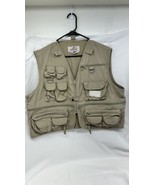 Woodfield XL Jacket Men Medium Beige Vest Fishing Hunting Safari 90s - €25,51 EUR