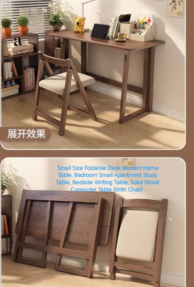 High End Large Size Foldable Desk, Bedside Table, Solid Wood Computer Ta... - $1,677.00