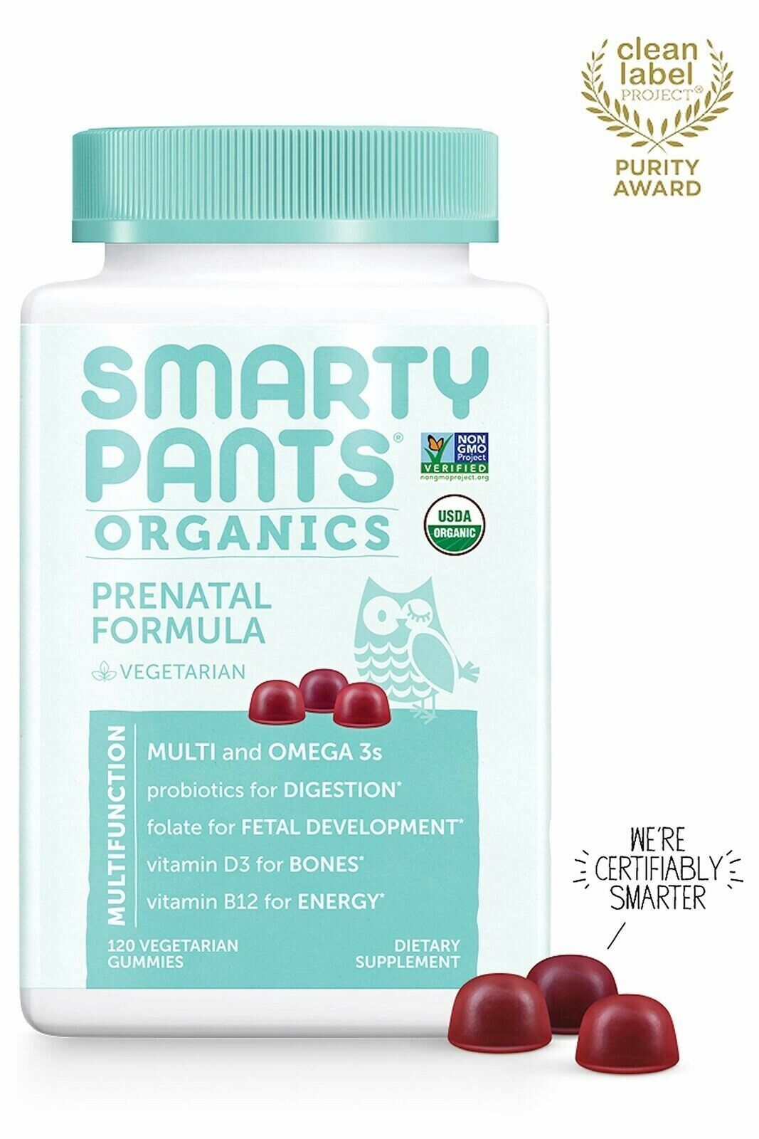 Daily Organic Gummy Prenatal Multivitamin: Biotin, Vitamin C, D3, E, B12, A, ... - $39.64