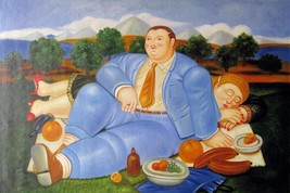 24x36 inches Rep. Fernando Botero  stretched Oil Painting Canvas Art Wall Dec33D - £186.87 GBP