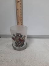 Decorative Glass Metal Frosty Christmas Candle Holder Vintage - $6.95