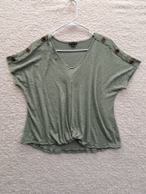 Womens New Direction Green Striped Top Size Large - £7.95 GBP