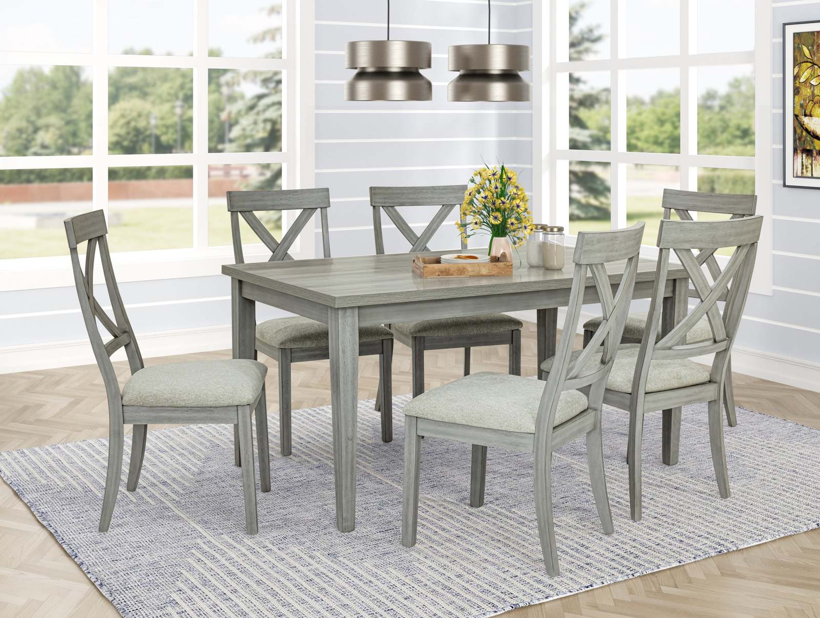 Gray Rectangular Wooden Dining Table Item image 5