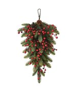 QSDGFH Wintry Pine Tear Drop Swag, 27.6in Christmas Swag with Pine Cones... - $33.50