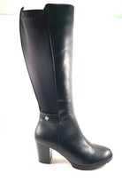 Anne Klein Rachel Black Knee High Round Toe Block Heel Boot - £88.62 GBP