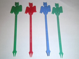 4 Copper Room Swizzle Sticks ?Beverly Hills, Calif? 3 Colors Totem Eagle Face - £8.14 GBP