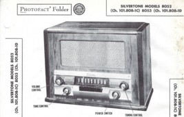 1949 Silvertone 8053 Tube Radio Receiver Photofact Repair Manual Spec Sheet - £9.94 GBP